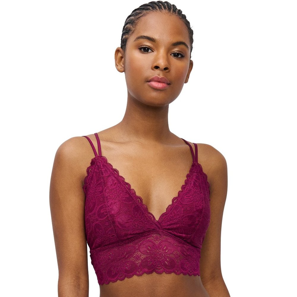 Blake & Co Lace Strappy Racerback Pullover Bralette in Purple Potion PLUS 3X EUC